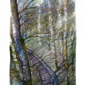 Пешеходная дорожка в холмистой местности.