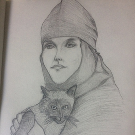 Монахиня с кошкой