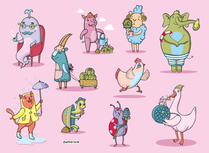 Зверюшки для детского альбома