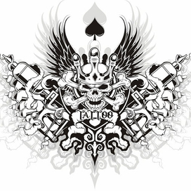 Череп и тату машынки