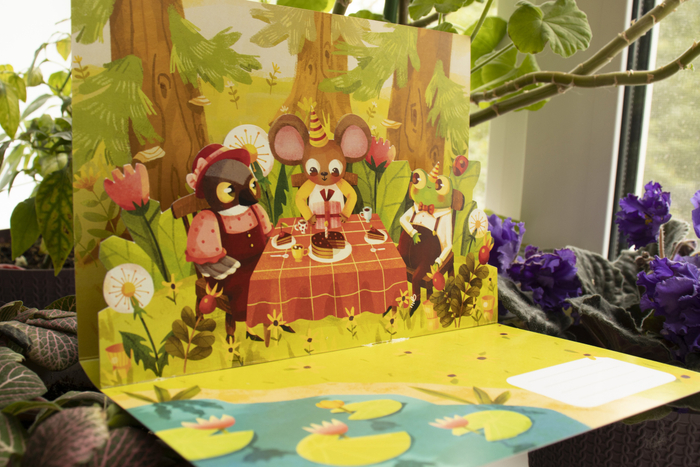 Поп-ап открытка «День рождения Мышонка»