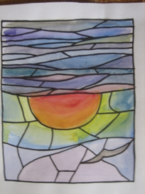 эскиз витража.море