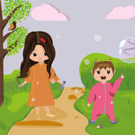 девочки и мыльные пузыри