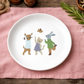 Векторный дизайн для деколи посуды 