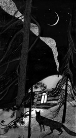 Луна. Иллюстрации к сборнику стихов о тайге. 