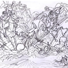 Инциндент во время переправы 2-го кирасирского полка через Дунай.