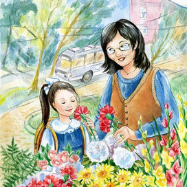 цветы учителю