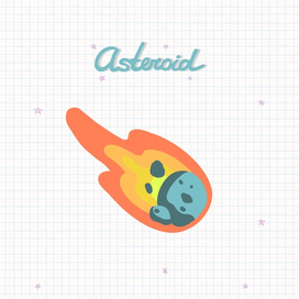 Space asteroid sticker 
