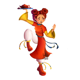 Концепт персонажа для паназиатского кафе