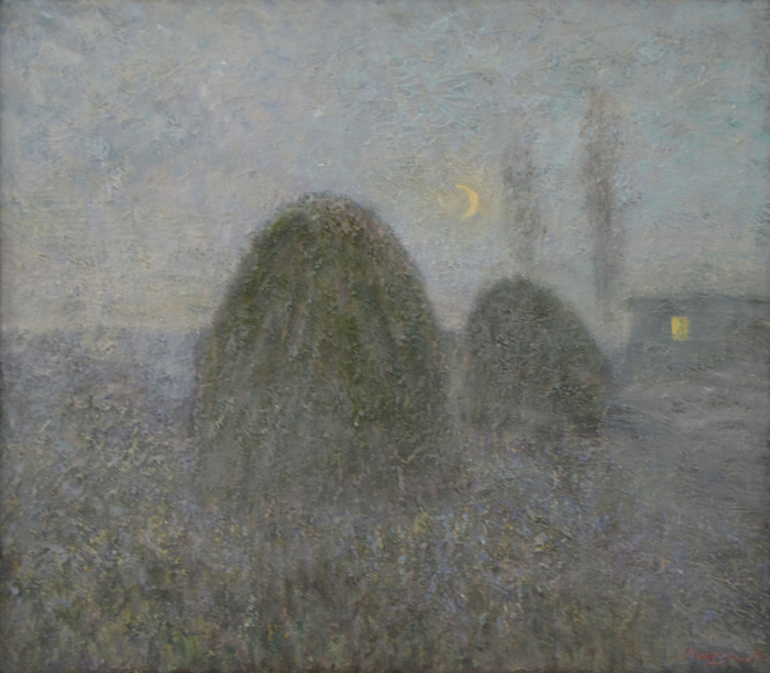 Стога сена перед рассветом 