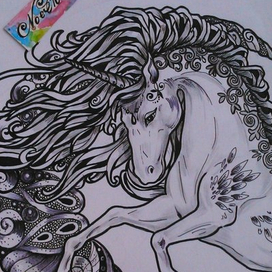 Единорожка. эскиз тату