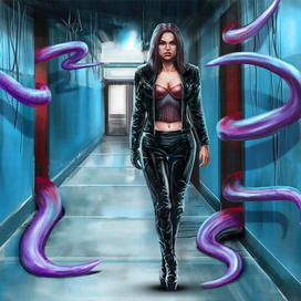 Девушка и щупальца