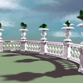 Баллюстрада с вазами и цветами