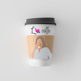 Иллюстрация на стаканчике для кофе мокап