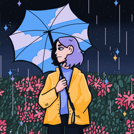 Девушка с зонтиком 