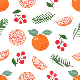 Новогодний паттерн "Апельсины"
