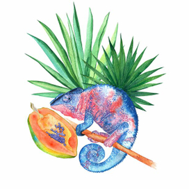 Композиция с хамелеоном