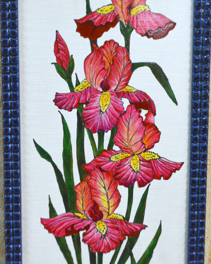 "Ирисы". Фрагмент панно