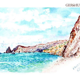 Мыс Фиолент..акварель...этюд..