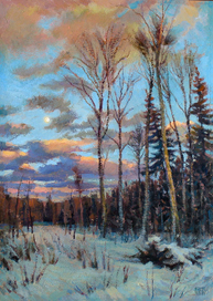 Февраль. Восход луны