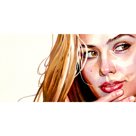 Золотой портрет, фрагмент, акварель, 2017.