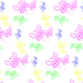 Разноцветные бабочки на белом фоне