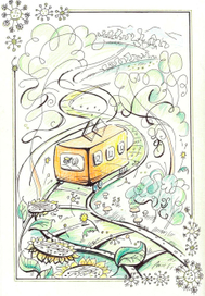 Иллюстрация к одноименному произведению Рея Брэдбери "Вино из одуванчиков"