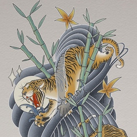 Tigers at bamboo forest