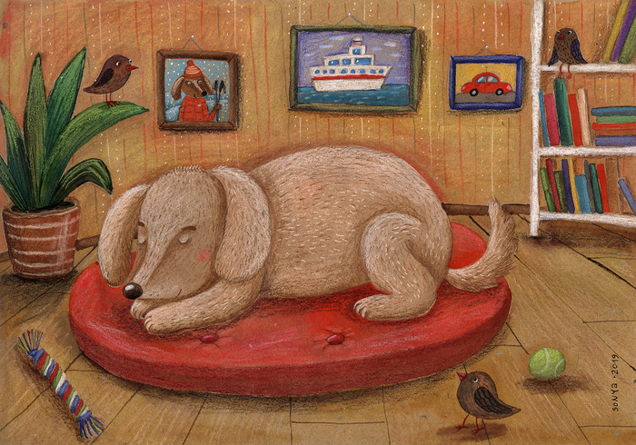 Спящий щенок