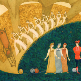 Русские сказки. Три царства-медное, серебряное и золотое.