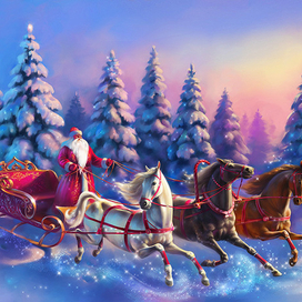 Новогдняя иллюстрация "Тройка"