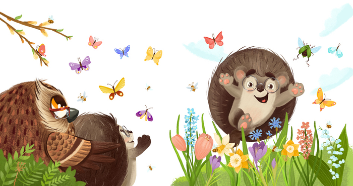 «Ёжик встречает весну» Для издательство Clever