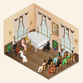 Концертный зал в изометрическом стиле