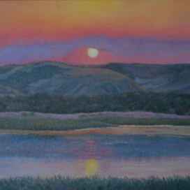 Закат на озере