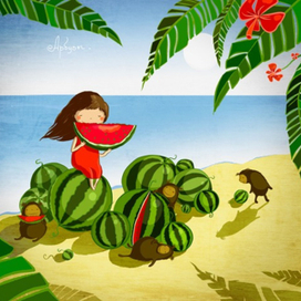 Лето. Море. Арбузы.