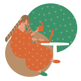 Простой набор флэт Персонажи девушки для текста 