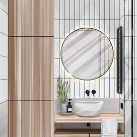 Интерьерный скетч ванной