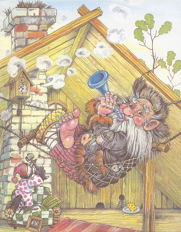 В доме добрый Домовой поселился за трубой...