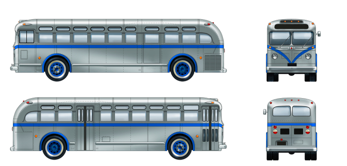  Bus ARGENTINA GMC TDH 36003714 Rosa Parcs 1955
