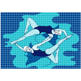 Синхронное плавание 1. Постер. Векторная графика. Работа сделана в Adobe Photoshop.