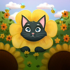 Котик тепленький животик