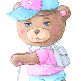 Мишка на самокате