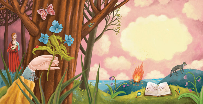 Разворот для детской серии про великих людей