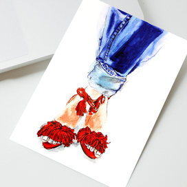 Watercolor shoes illustration