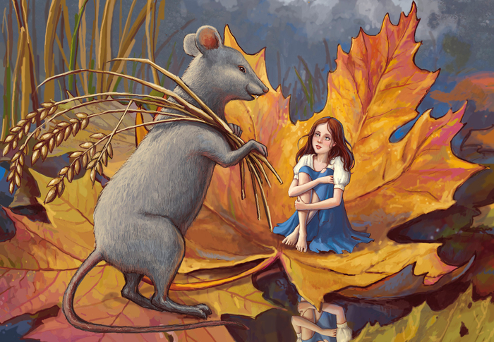 Дюймовочка и полевая мышь.