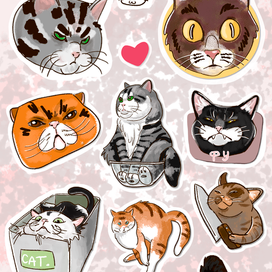 Стикеры с котами 