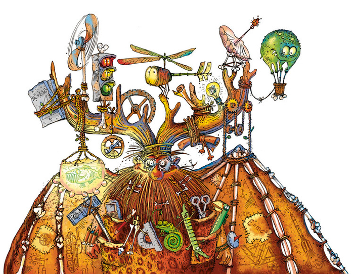 Иллюстрация к книге А. Усачёва «Первобытная история», издательство «Азбука», 2015 г.