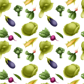 Бесшовный паттерн "Овощи"