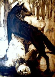  ''WOLF" oil and carton 50x70cm 2012