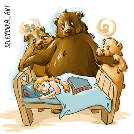 Иллюстрация к народной сказке "Три медведя"